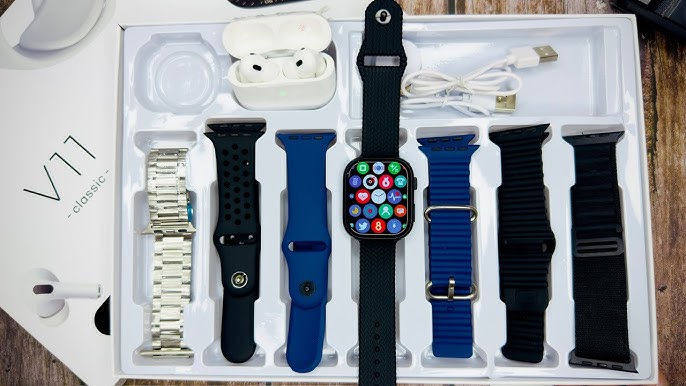 Combo V11 Reloj + Audifonos + 7 Pulsos